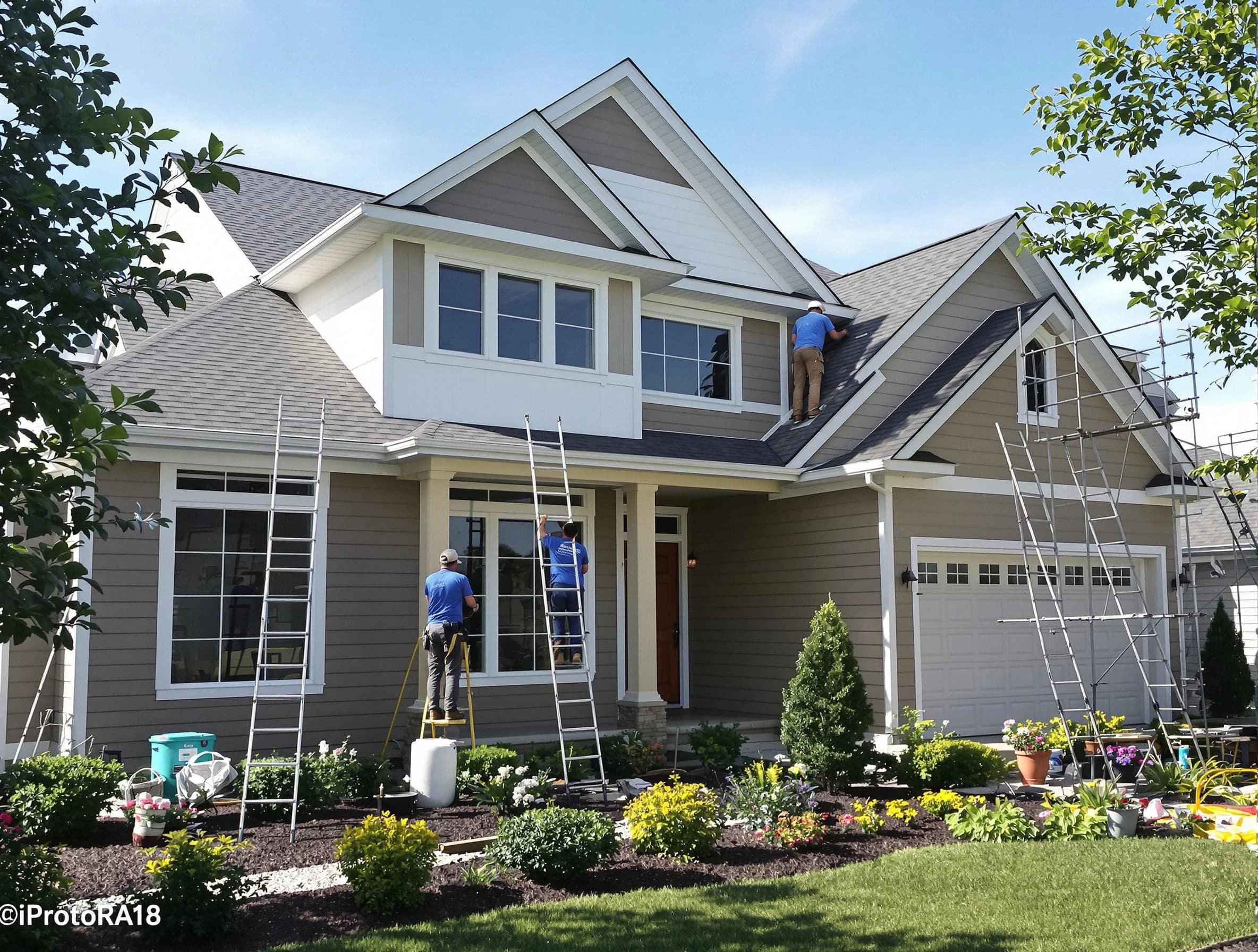 Detailed exterior painting by Garfield Heights House Painters in Garfield Heights