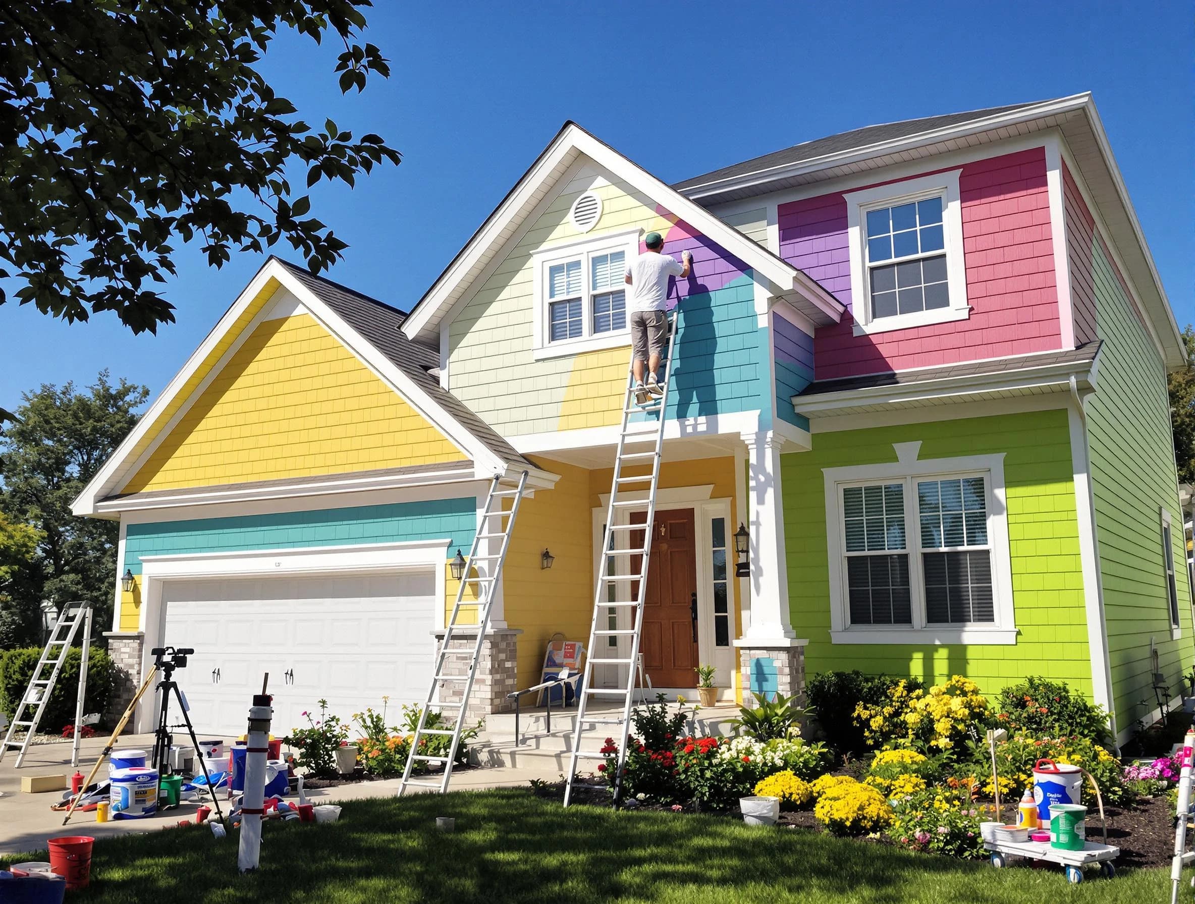 Garfield Heights House Painters professionals painting a home exterior in Garfield Heights, OH