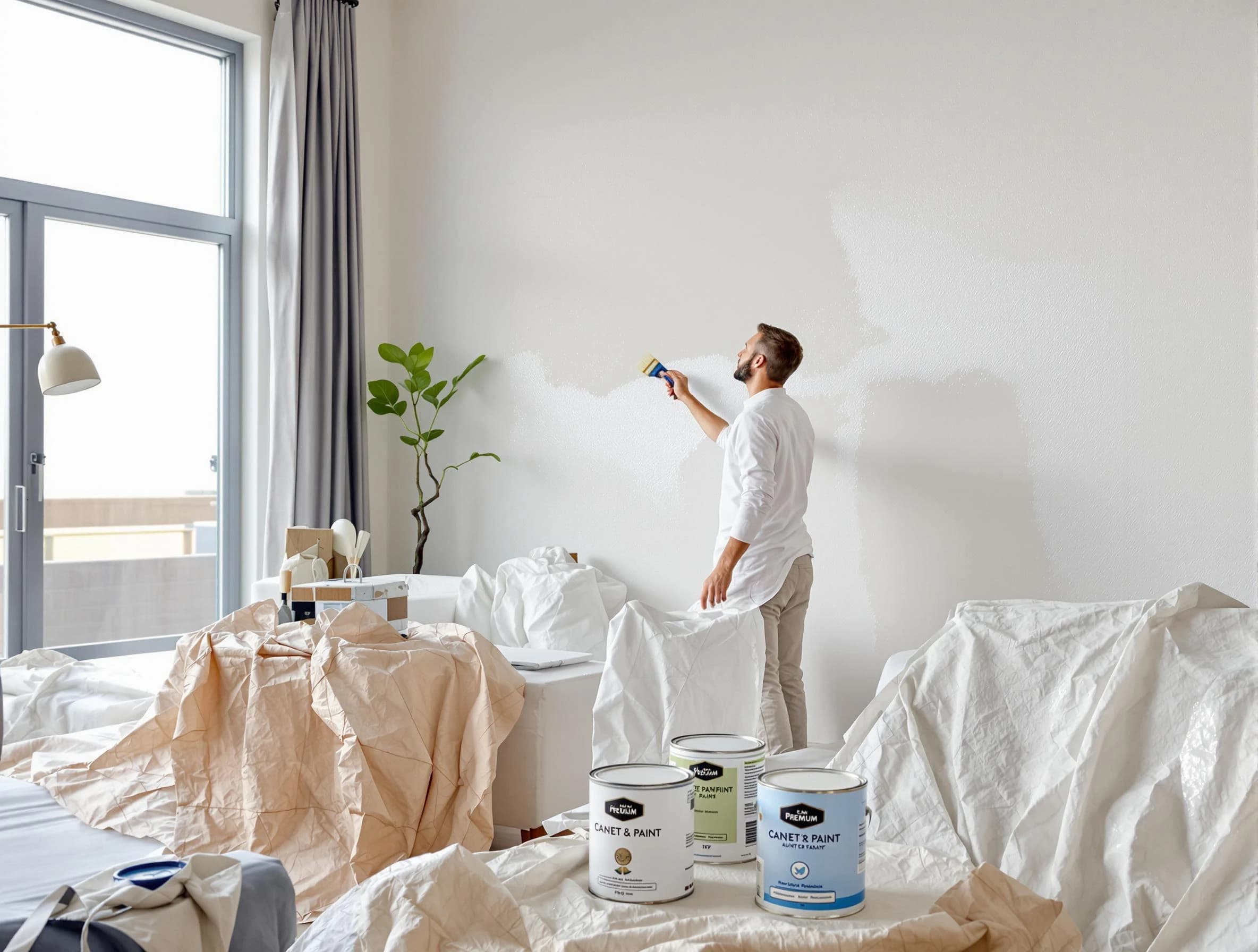 Garfield Heights House Painters team carefully painting an interior wall in Garfield Heights, OH