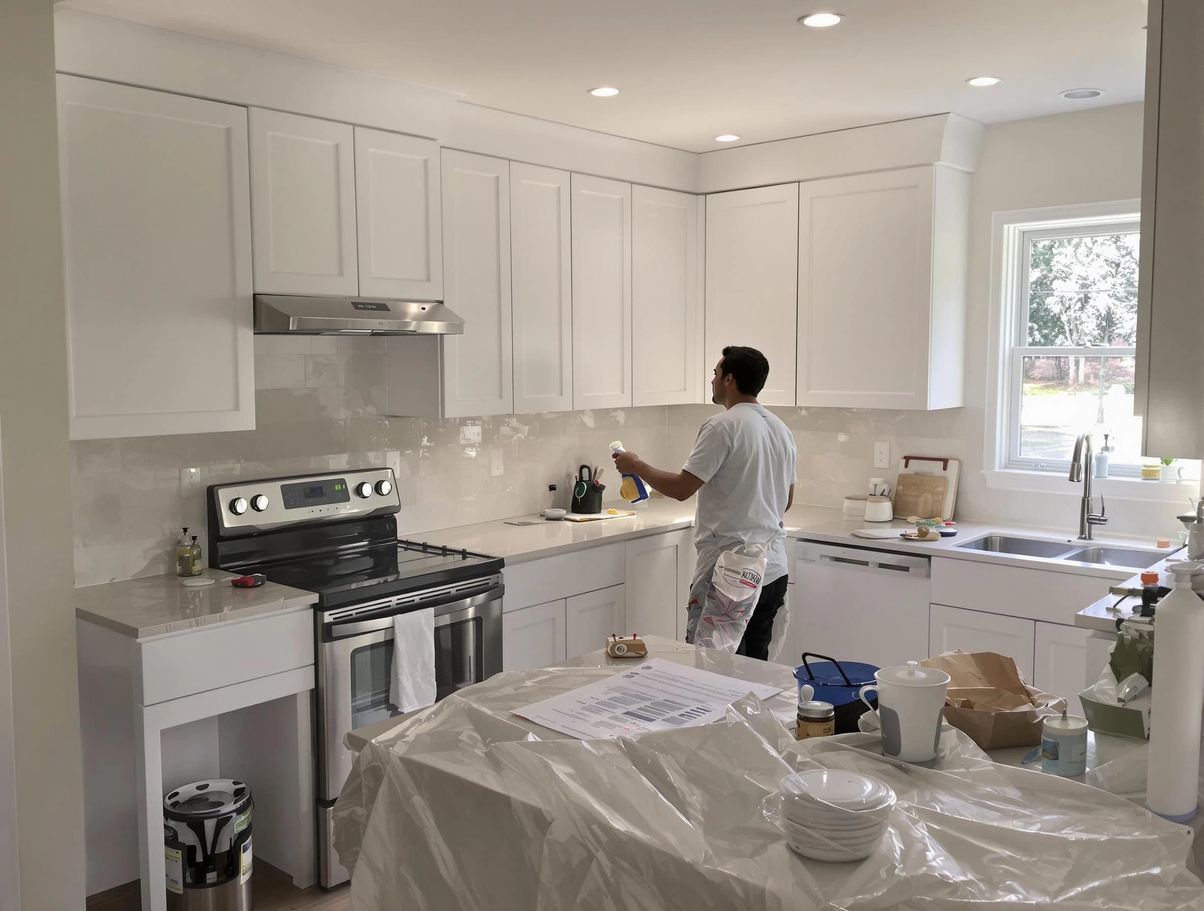 Garfield Heights House Painters performing detailed kitchen painting in Garfield Heights